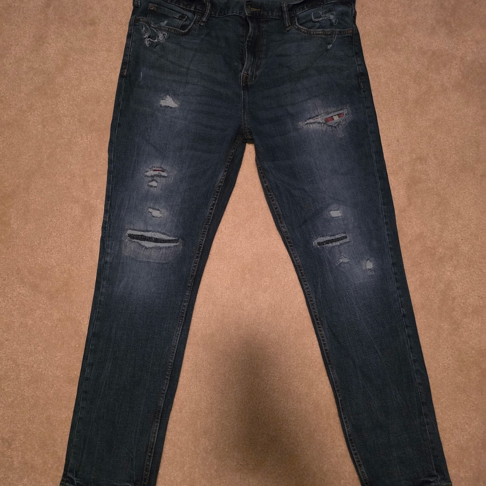 Distressed Dark Wash Jeans